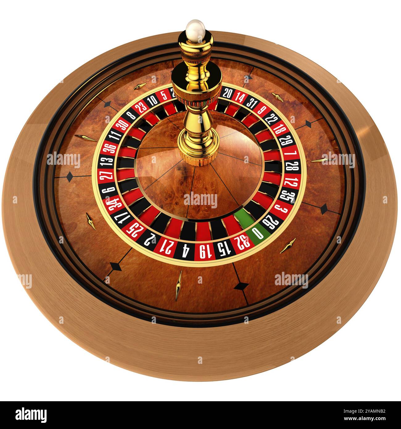 Roulette, built in three-dimensional program, on a white background Stock Photo