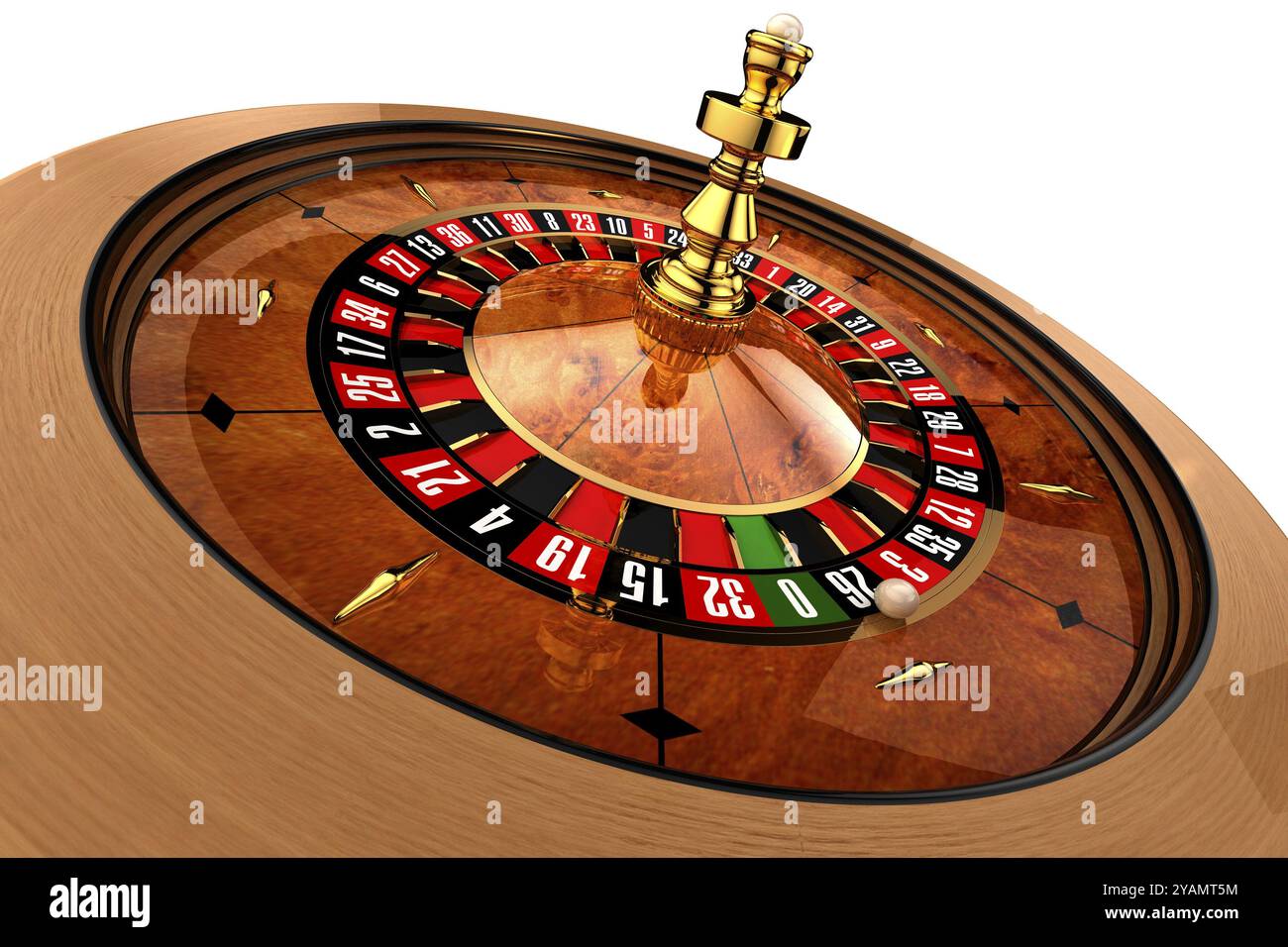 Roulette, built in three-dimensional program, on a white background Stock Photo