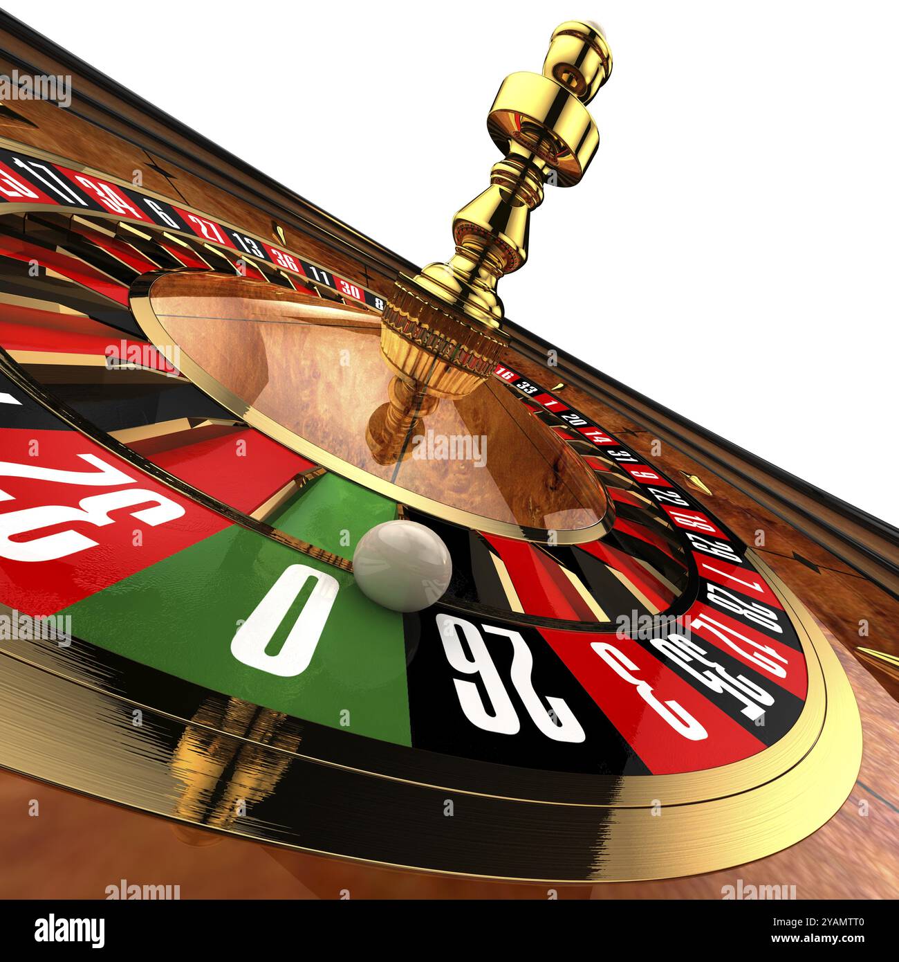 Roulette, built in three-dimensional program, on a white background Stock Photo