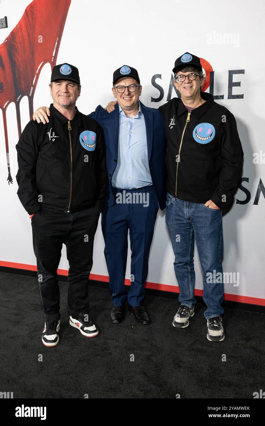 Los Angeles, USA. 14th Oct, 2024. Marty Bowen, Isaac Klausner and Wick Godfrey attend the arrivals of Paramount Pictures Global Premiere of Smile 2 at the Paramount Theatre in Los Angeles, CA on October 14, 2024. (Photo by Corine Solberg/Sipa USA) Credit: Sipa USA/Alamy Live News Stock Photo