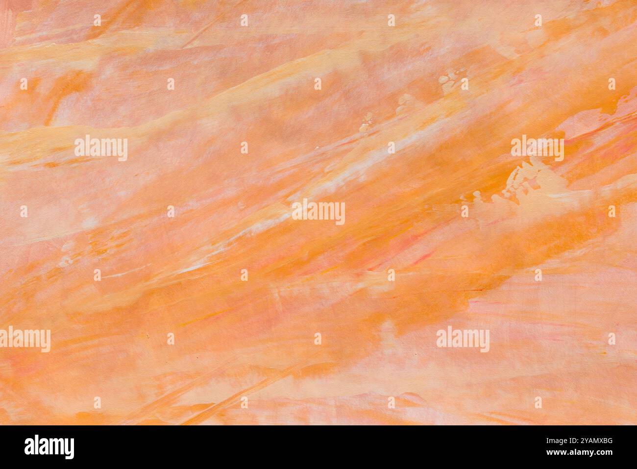 orange color painted background on paper texture Stock Photo