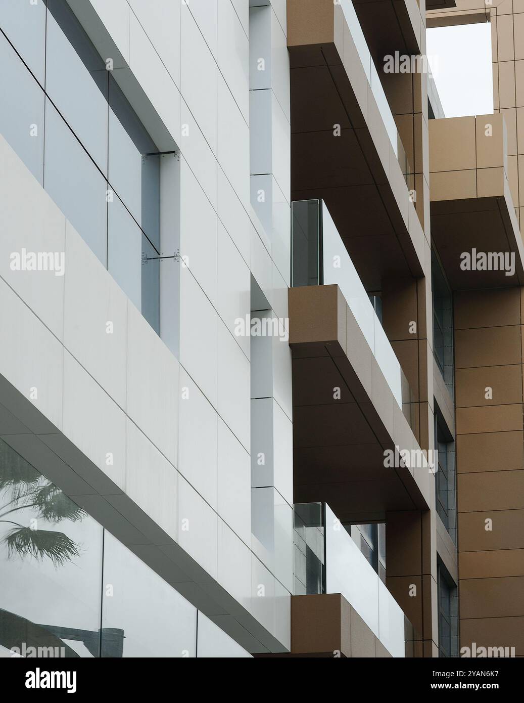 The interplay of shapes and lines on a contemporary building's exterior ...