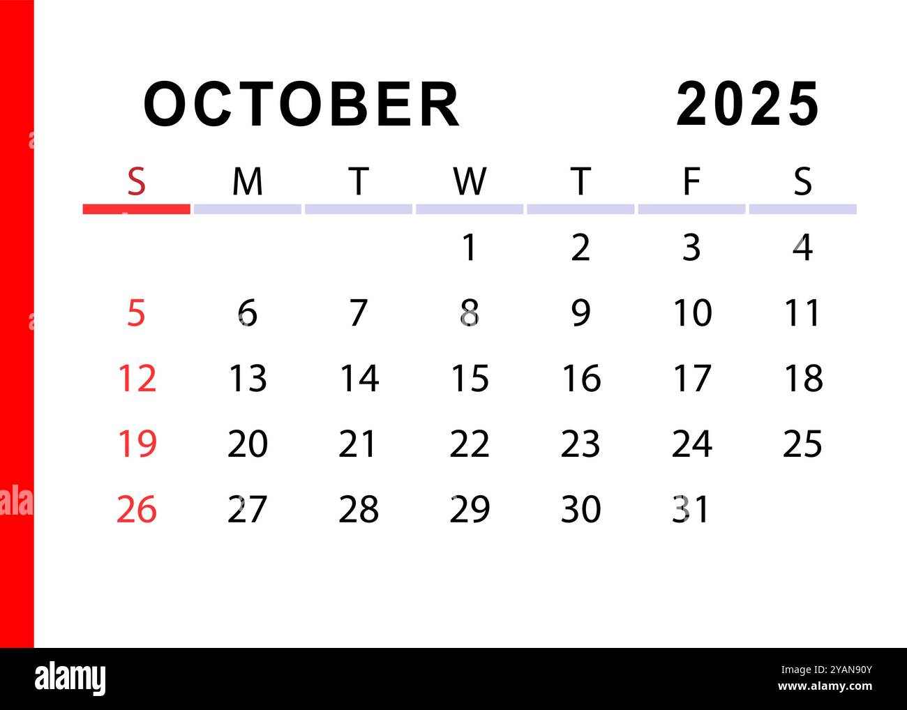 October 2025 Stock Vector Images Alamy
