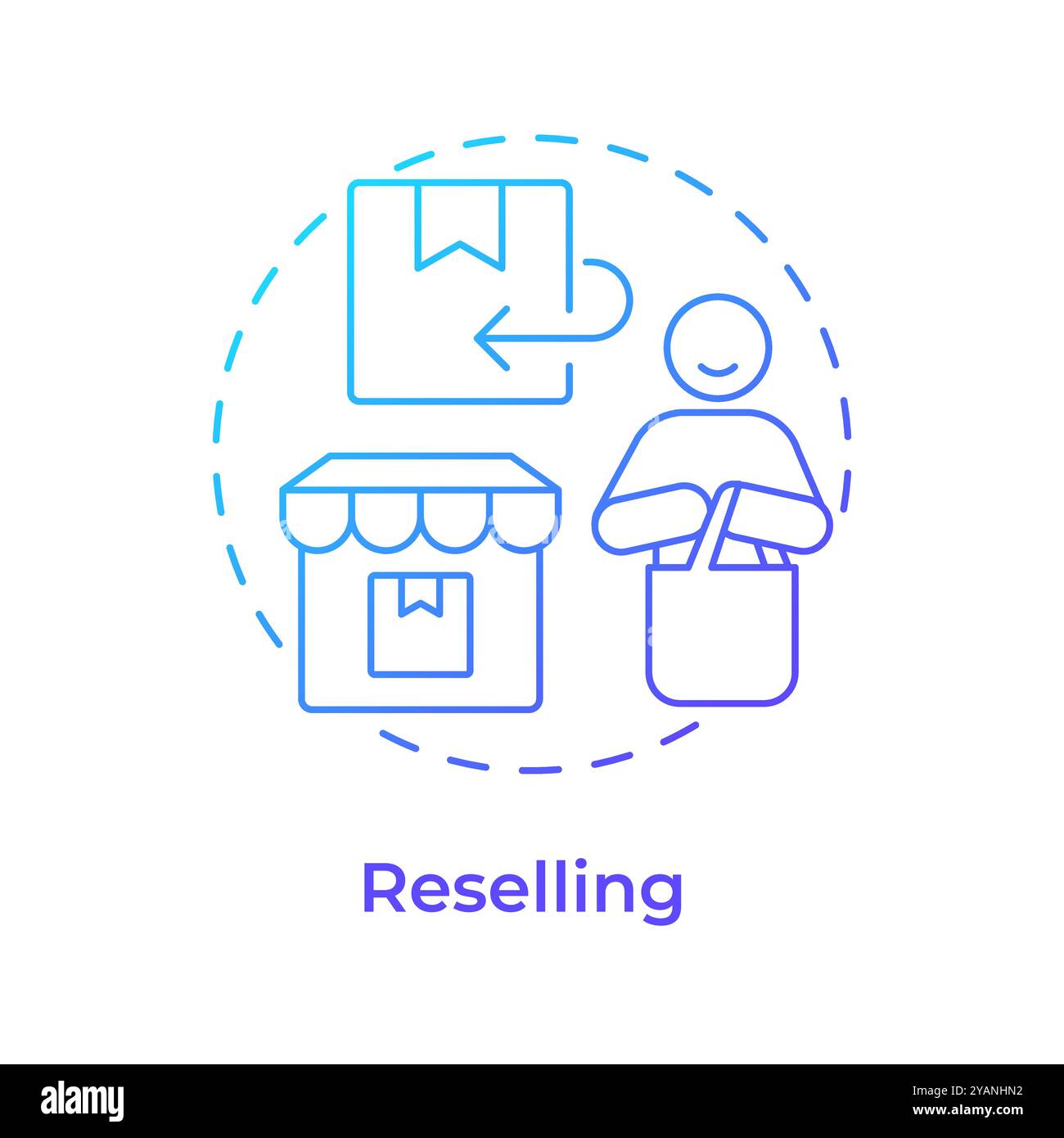 Reselling blue gradient concept icon Stock Vector