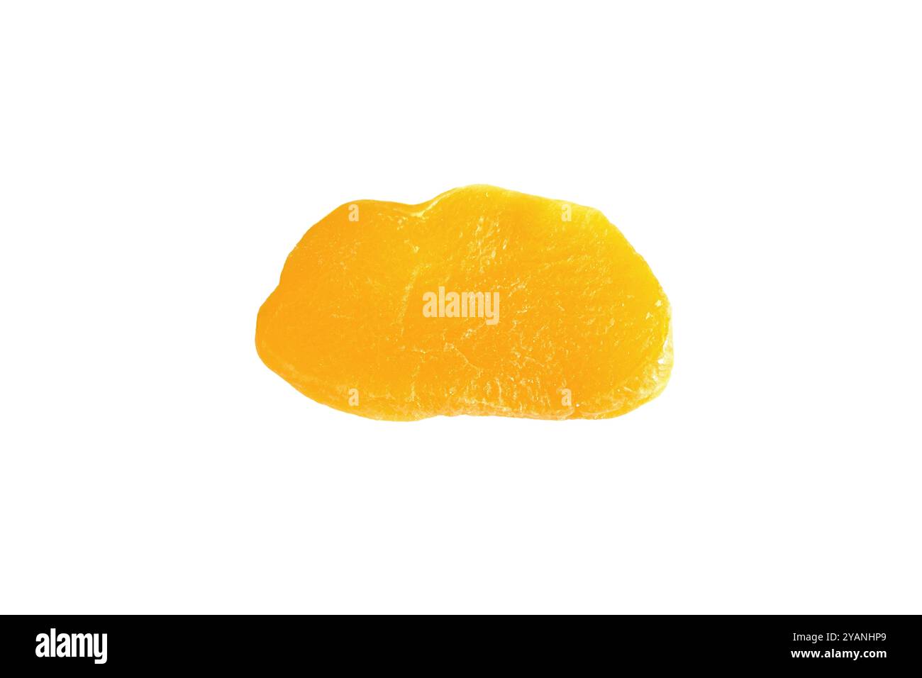 Slices of large sweet dried mangoes isolated on white. Stock Photo