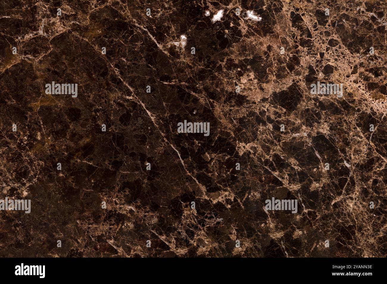 Dark brown marble texture with delicate beige veining, great for interior projects. Stock Photo