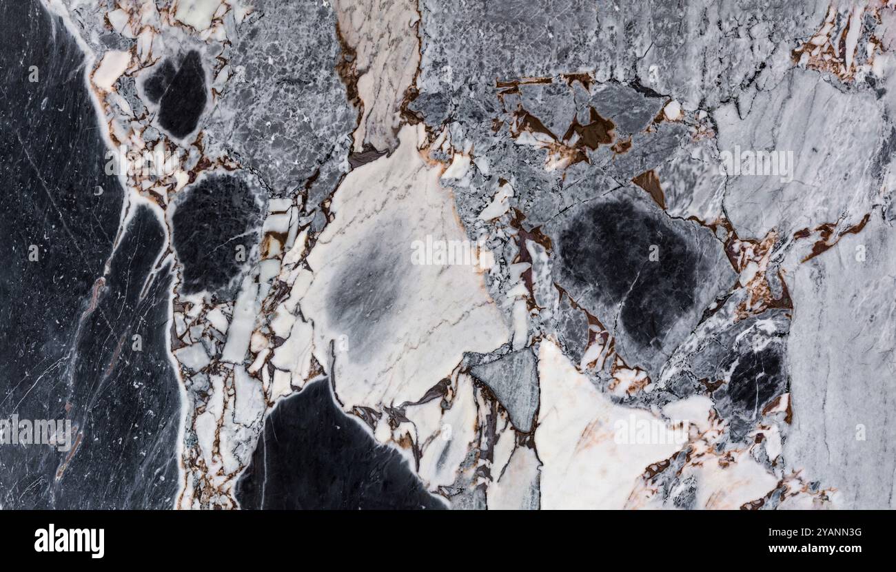 Close-up of luxurious marble texture featuring detailed veining and ...