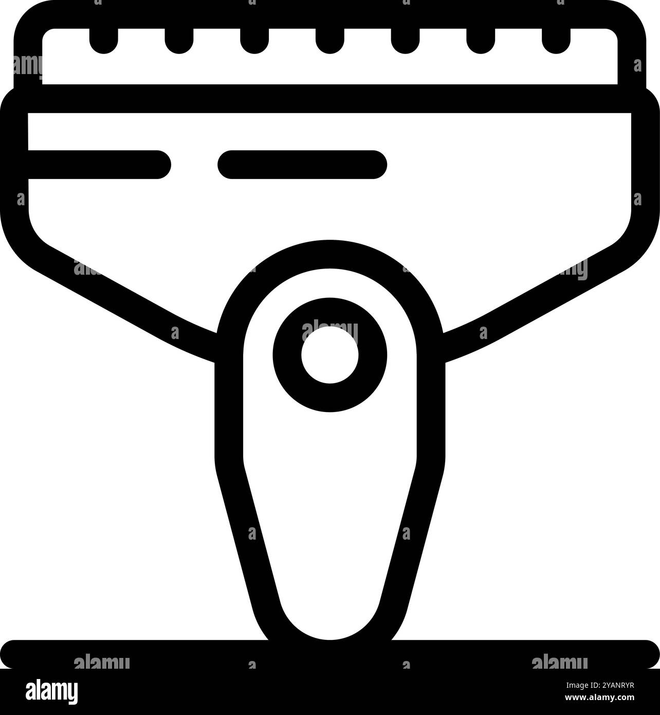 Simple vector, perfect for apps and websites, representing an ice scraper removing ice from a windshield Stock Vector