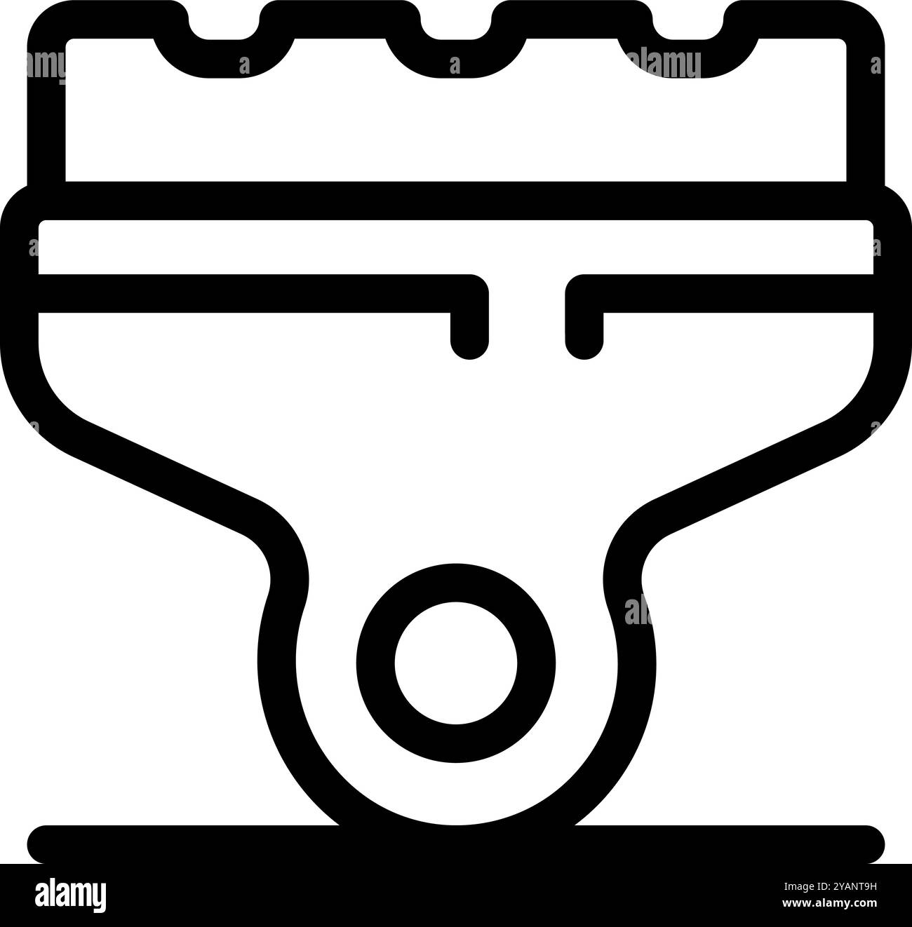 Car ice scraper removing ice or frost from a windshield using handle Stock Vector