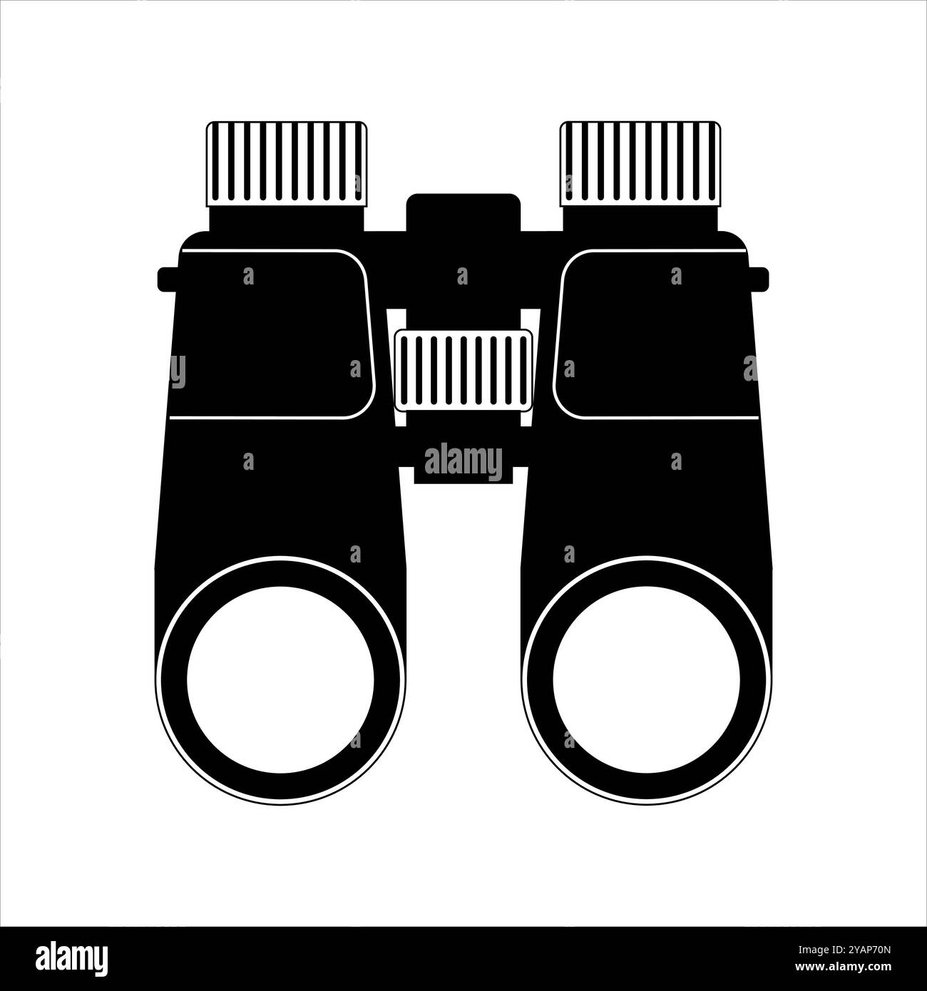 Highpower binoculars isolated on a white background, monochrome style