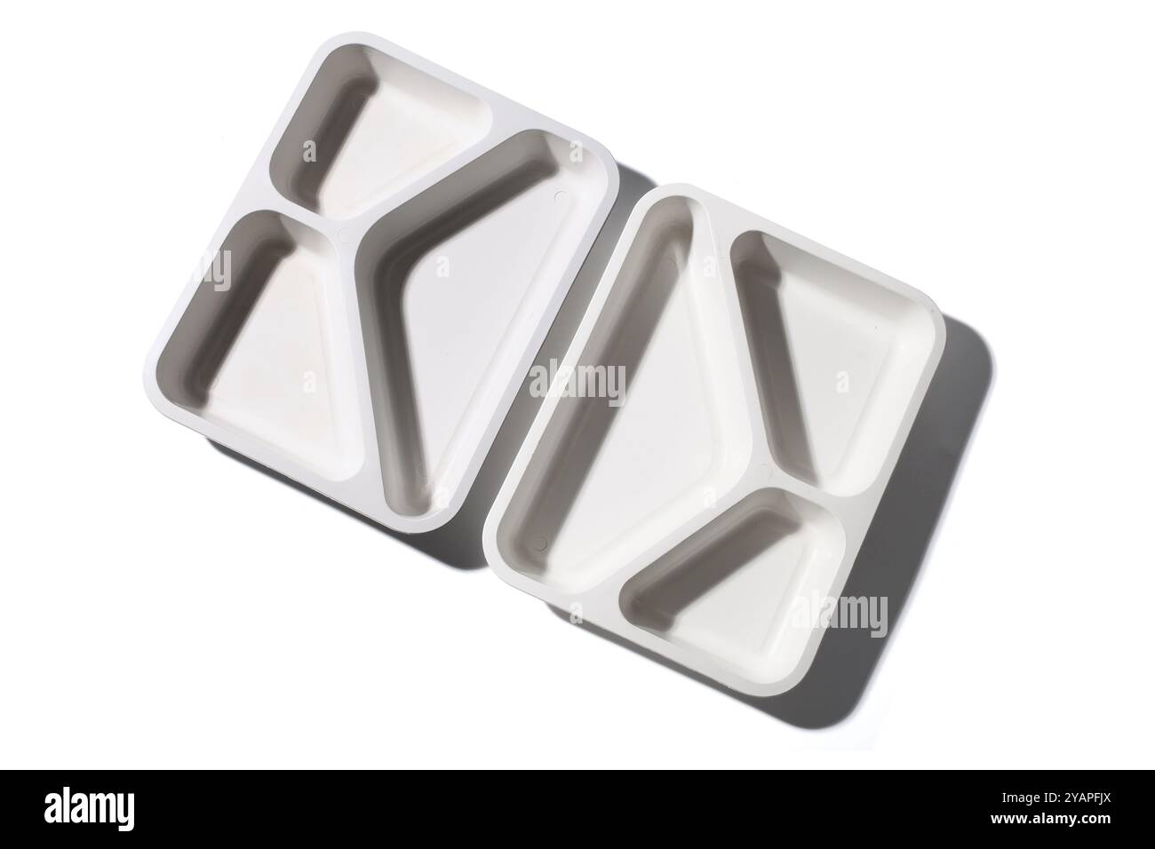 Food Containers on White Background Stock Photo