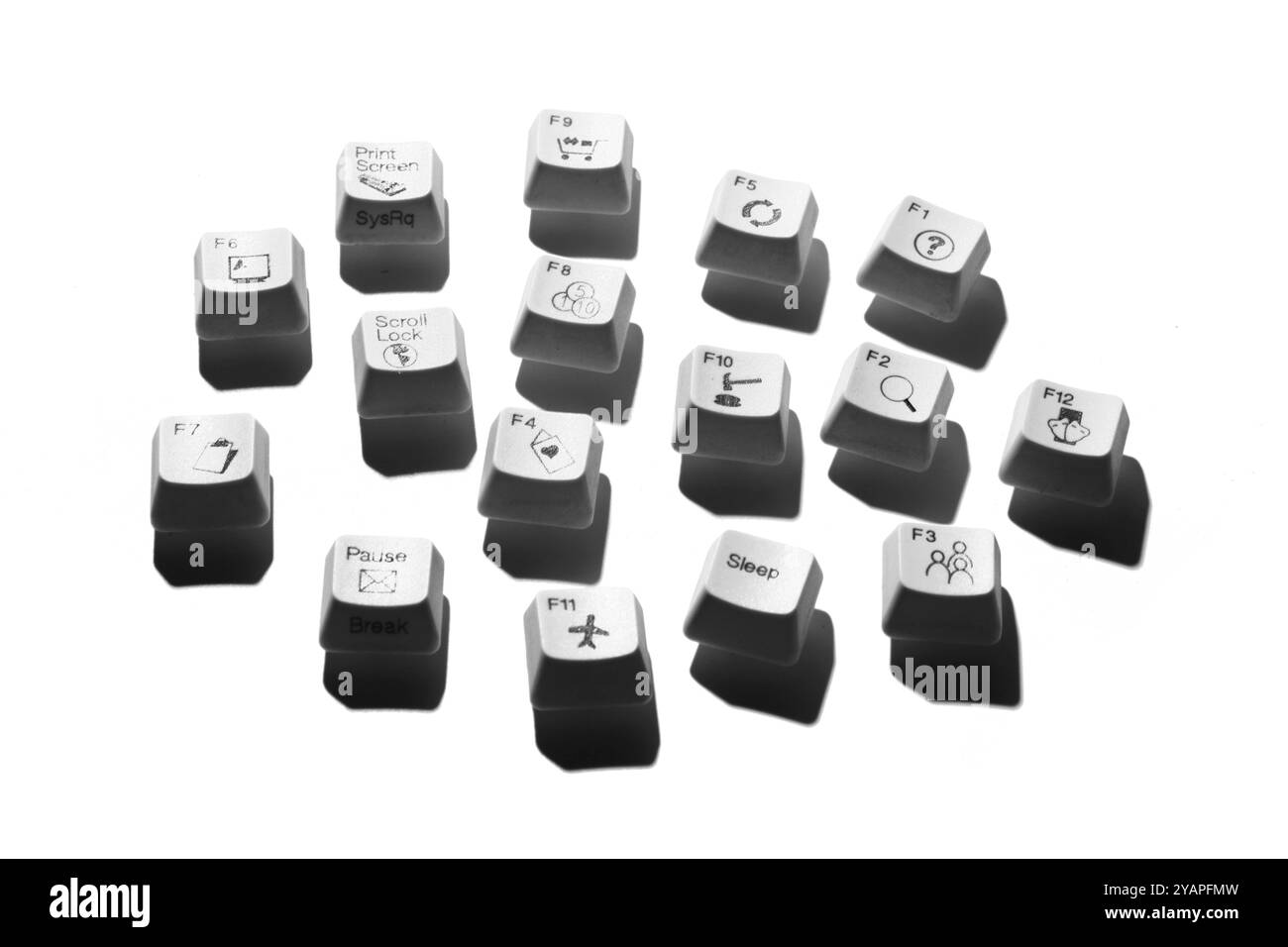 Computer Keys on White Background Stock Photo