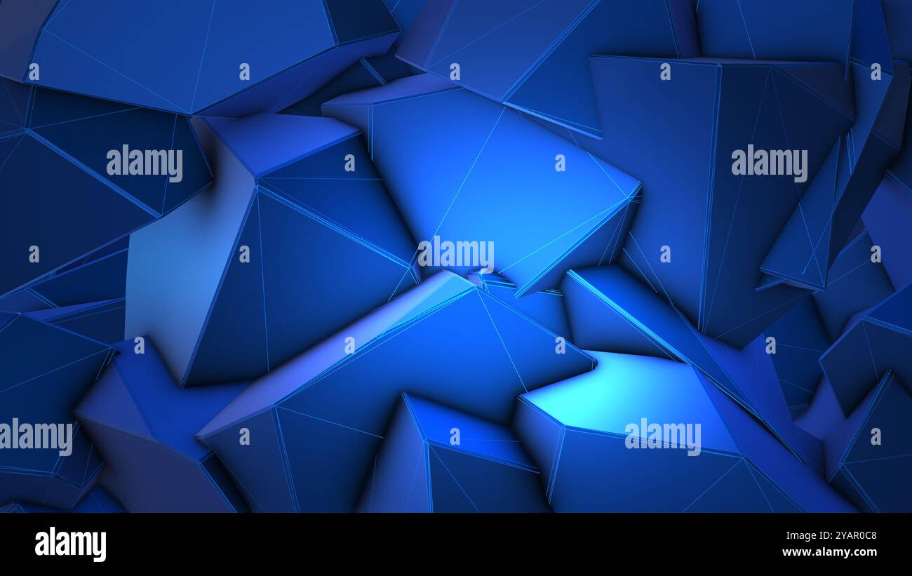 Blue abstract background with polygons Stock Photo - Alamy
