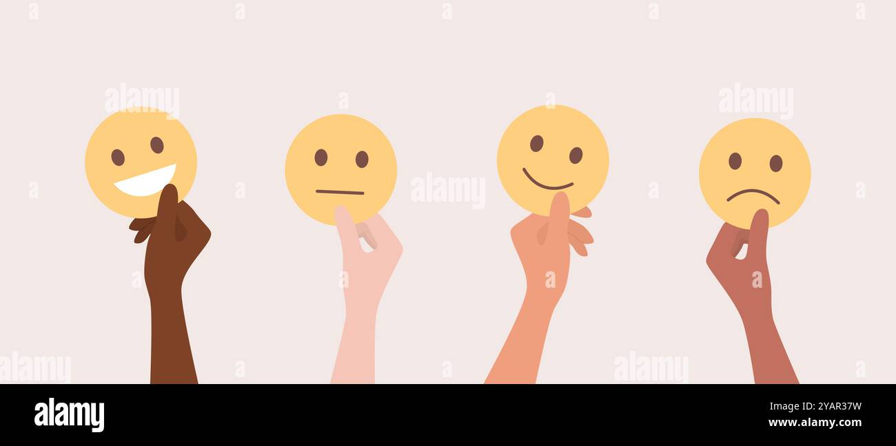 Hands of people of different nationalities and skin tones holding ...