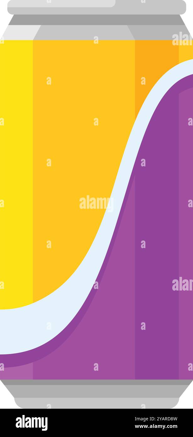 Yellow Can Red Lettering Aluminum can standing with a yellow and purple label, creating a ...