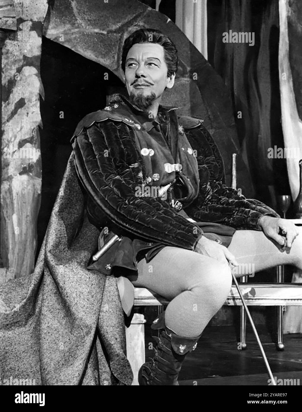 John Gielgud. Portrait of the English actor and director, Sir Arthur John Gielgud (1904-2000), promotional image of John Gielgud in the 1959 Broadway production of Much Ado About Nothing, 1959 Stock Photo