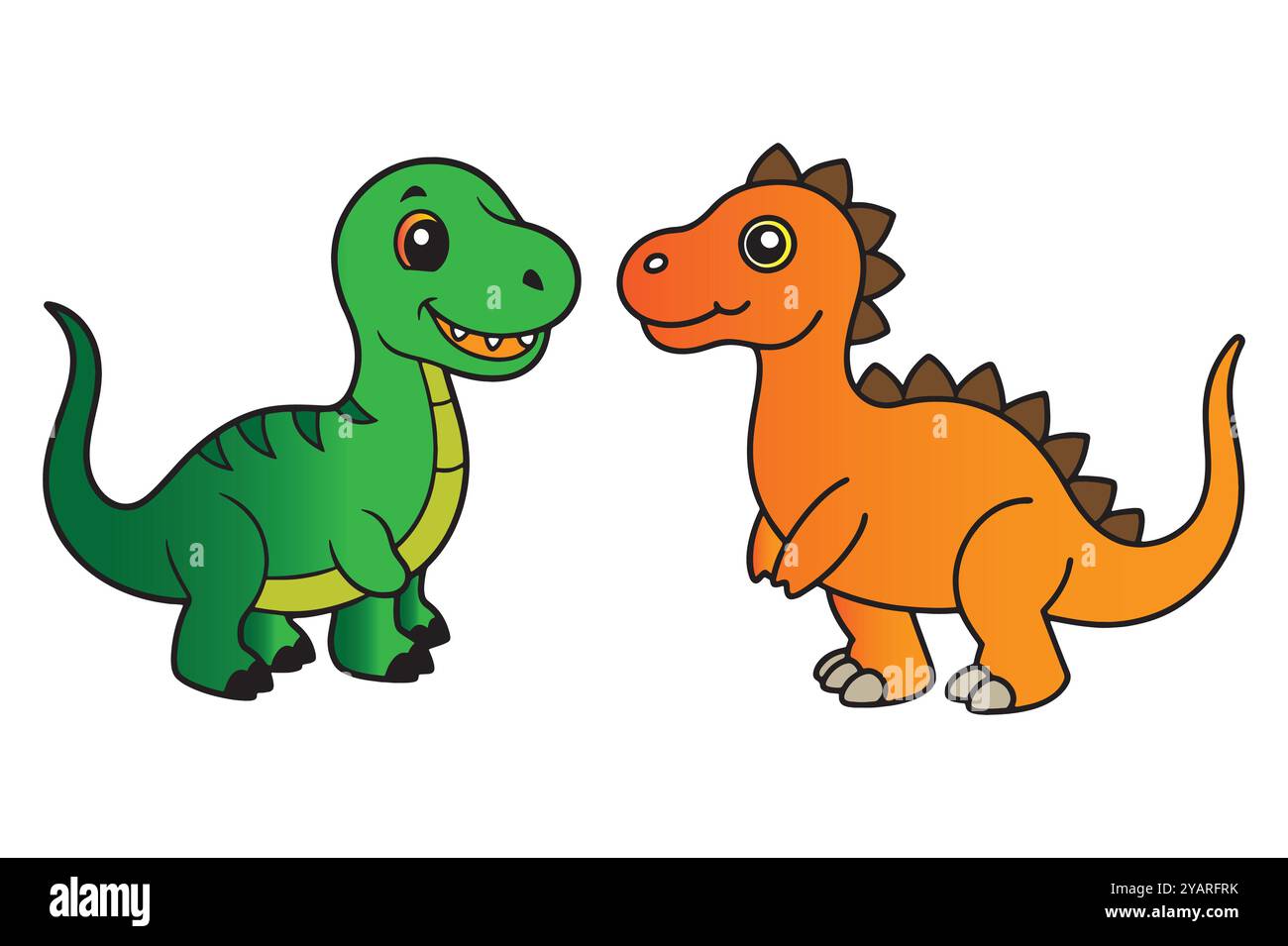 Cute dinosaur set vector illustration Stock Vector Image & Art - Alamy