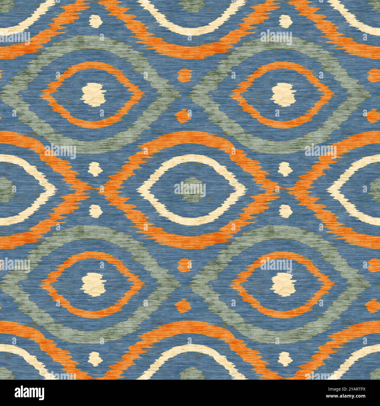 Vintage seamless ikat ogee pattern in vintage style. Retro pattern of ...