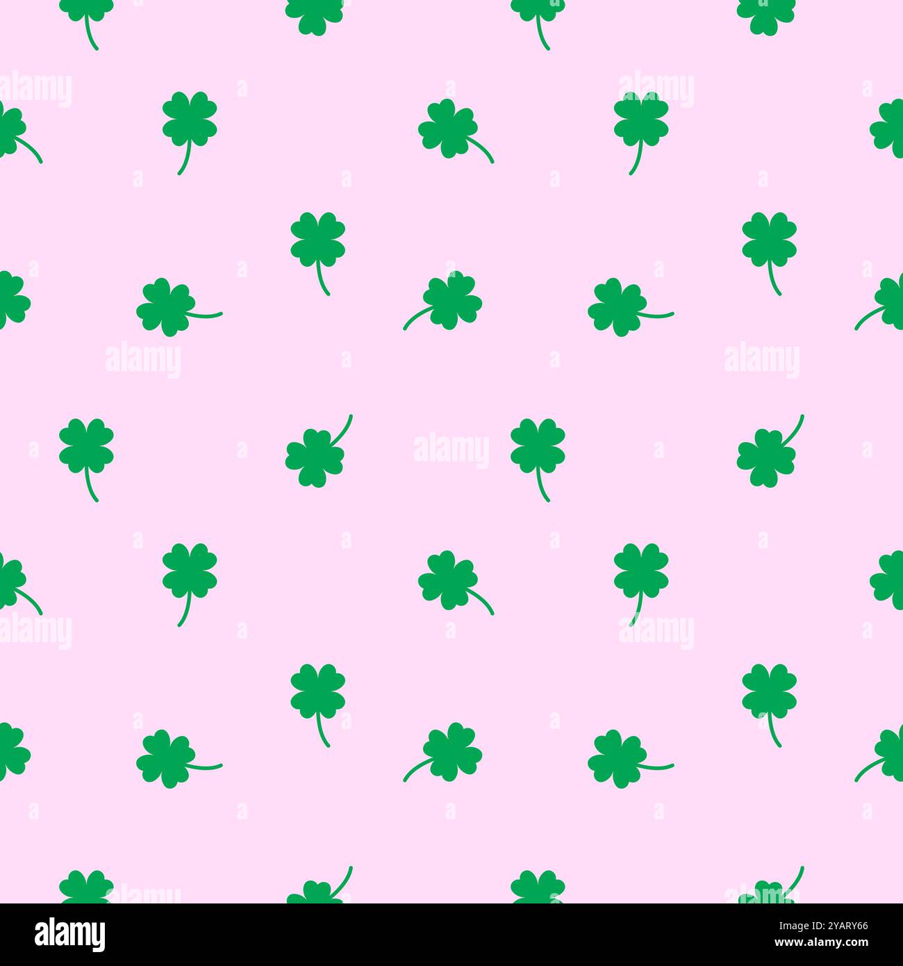Lucky Four leaf green clovers seamless pattern, background texture Stock Vector