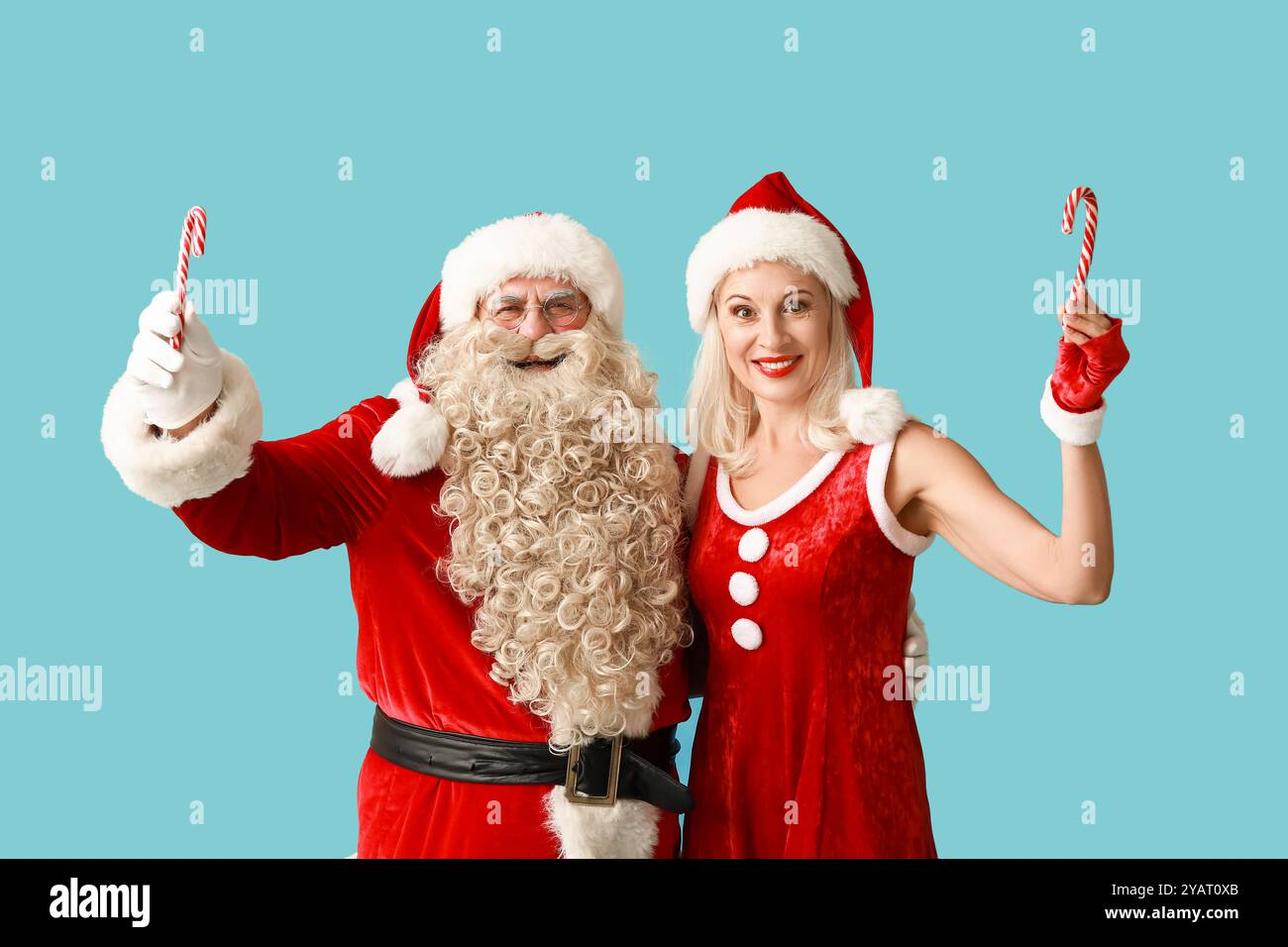 Mrs claus happy beautiful blue hi-res stock photography and images - Alamy