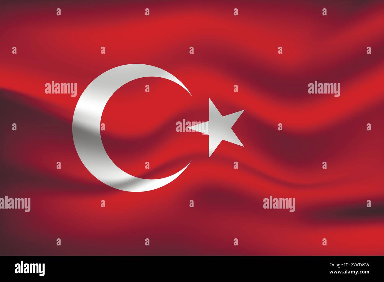 Flag of Turkey. Turkish national symbol in official colors. Template ...