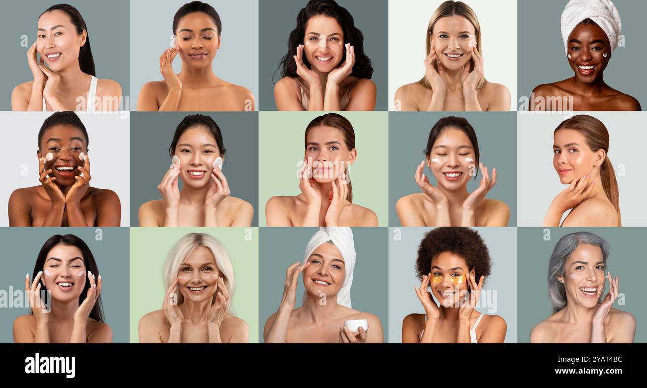 Collage morning routines woman hi-res stock photography and images - Alamy