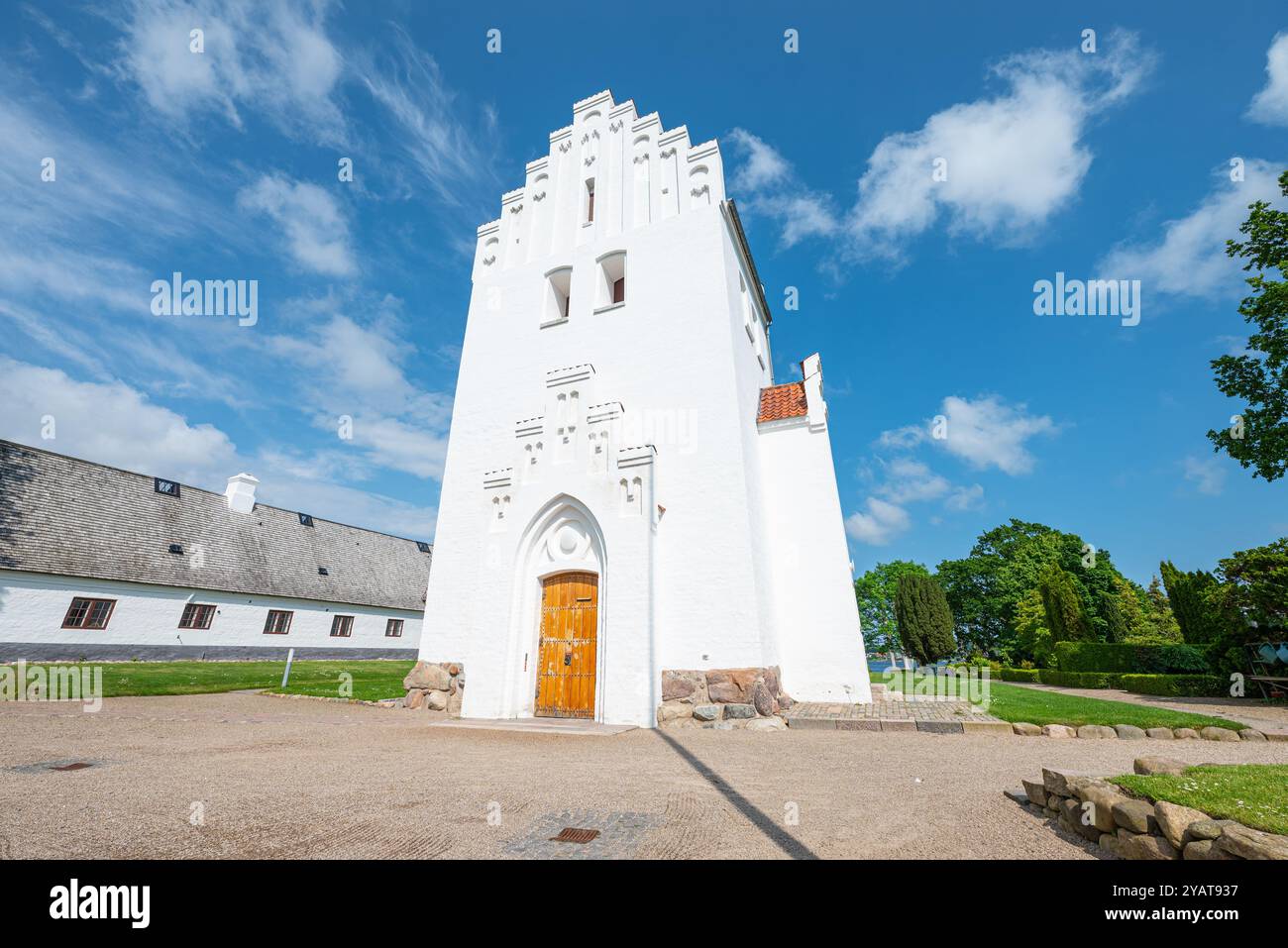 Church of town of Svendborg on island of Fyn in Denmark Stock Photo