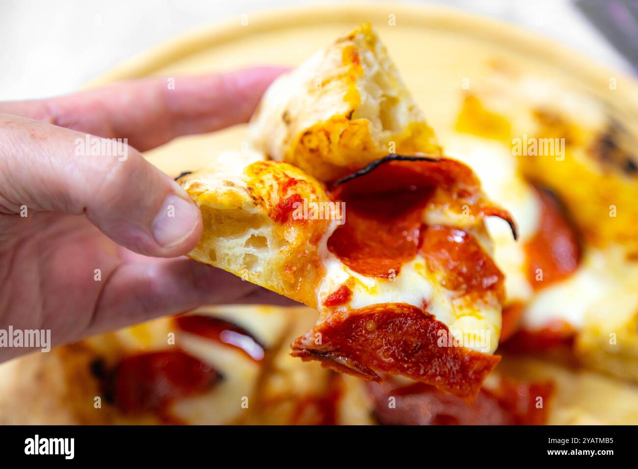 Classic rustic artisanal pizza with long-maturing dough Stock Photo - Alamy