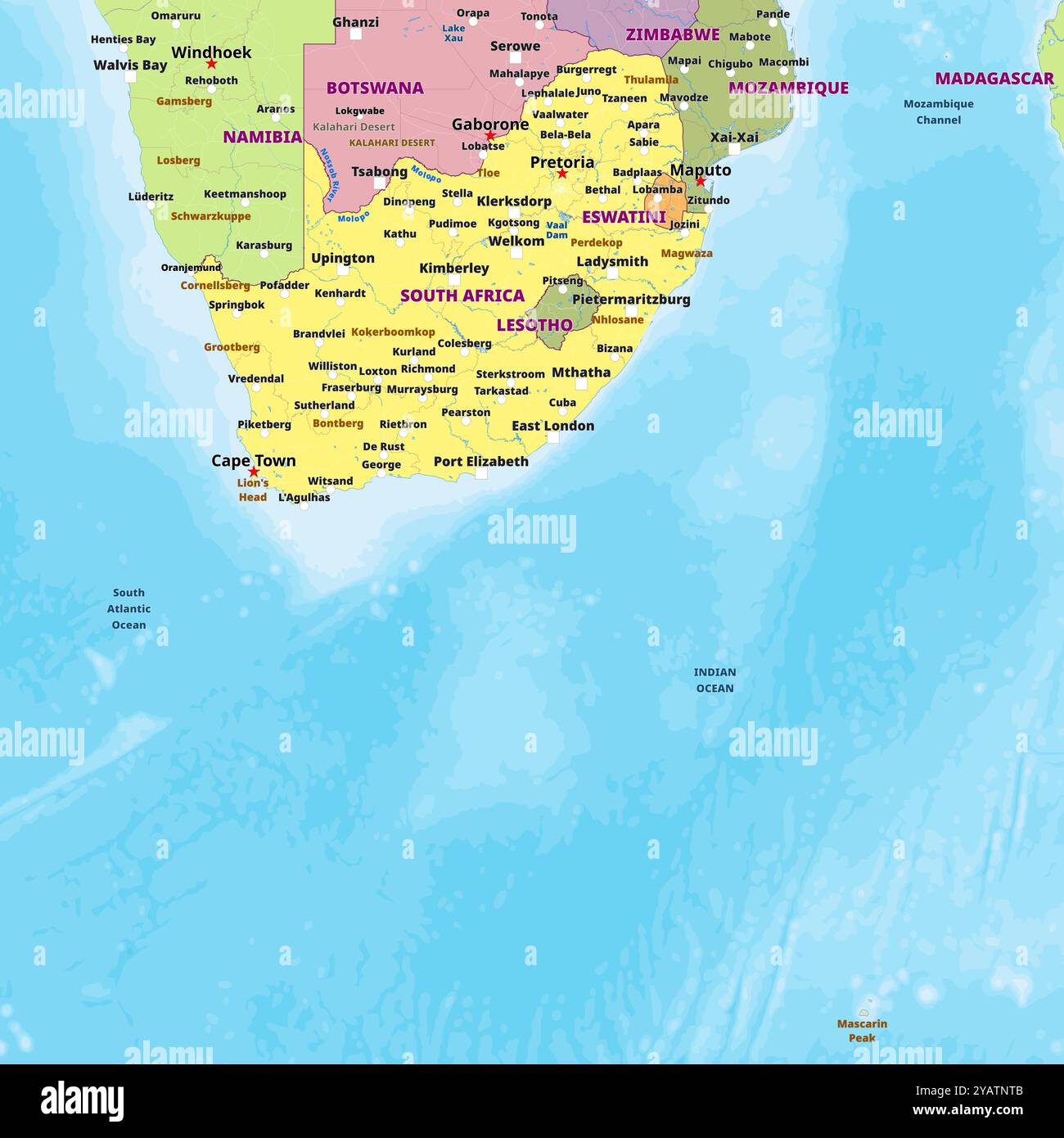 Simple Sa Map Simple south africa map hi-res stock photography and images - Alamy
