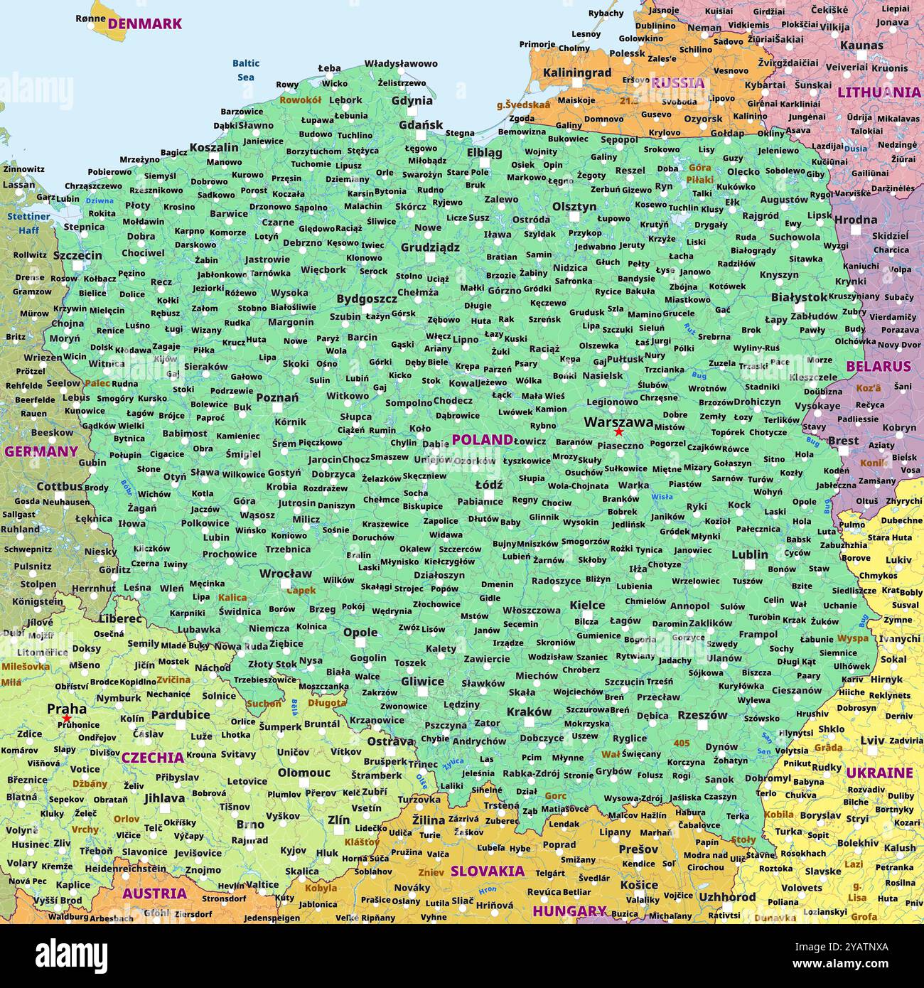 Simple Political Map Of Poland Stock Vector Image Art Alamy Simple Political Map Of Poland 2YATNXA