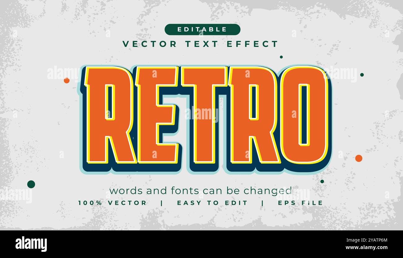 text effect style retro editable lettering design vector Stock Vector ...