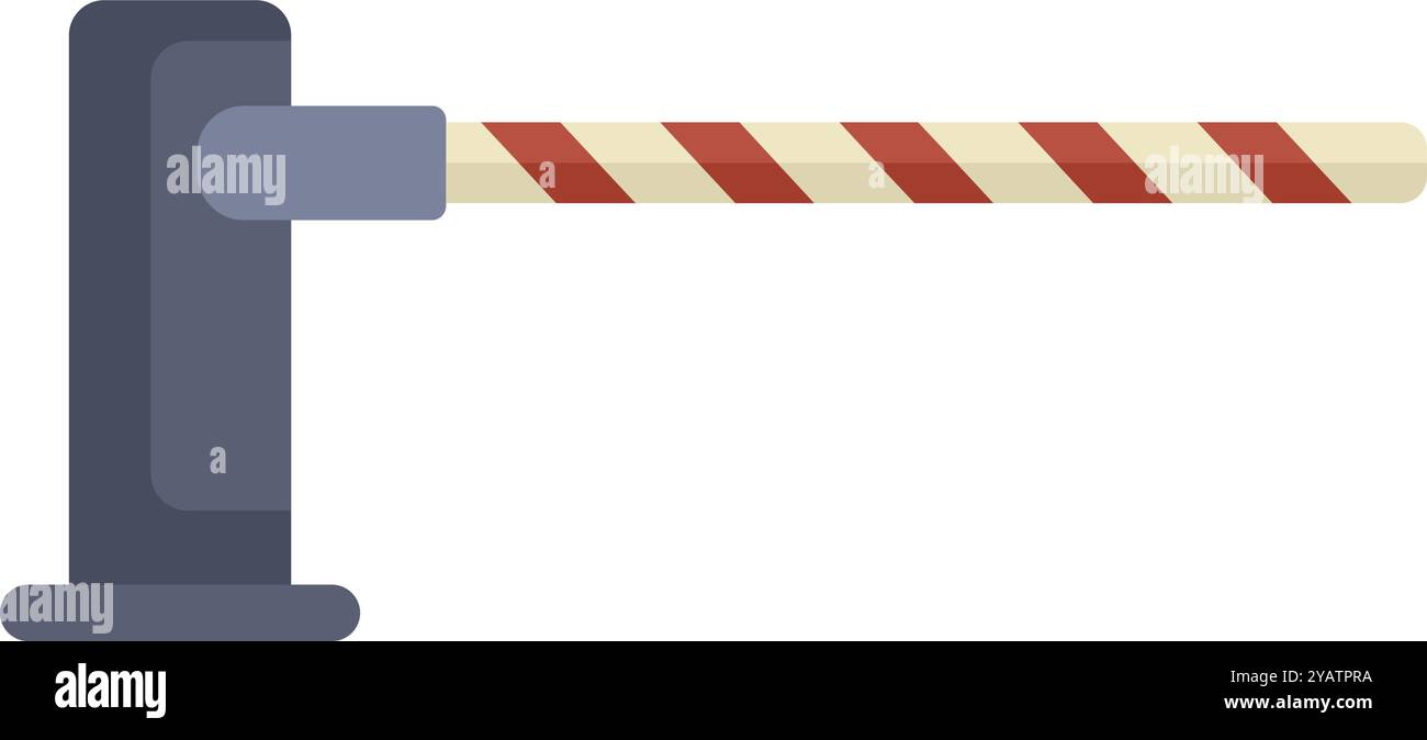 Closed parking barrier gate restricting access to unauthorized vehicles Stock Vector