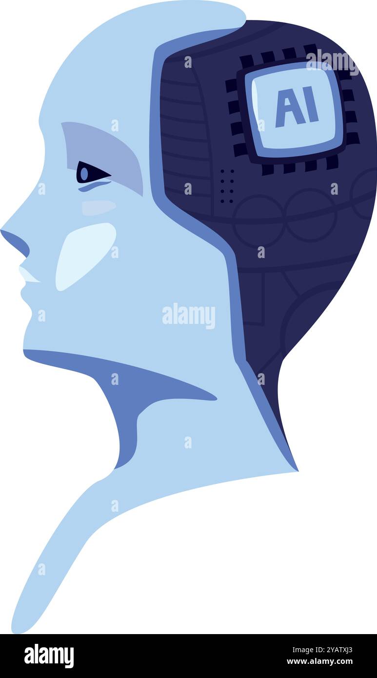 artificial intelligence in humanoid robot Stock Vector Image & Art - Alamy