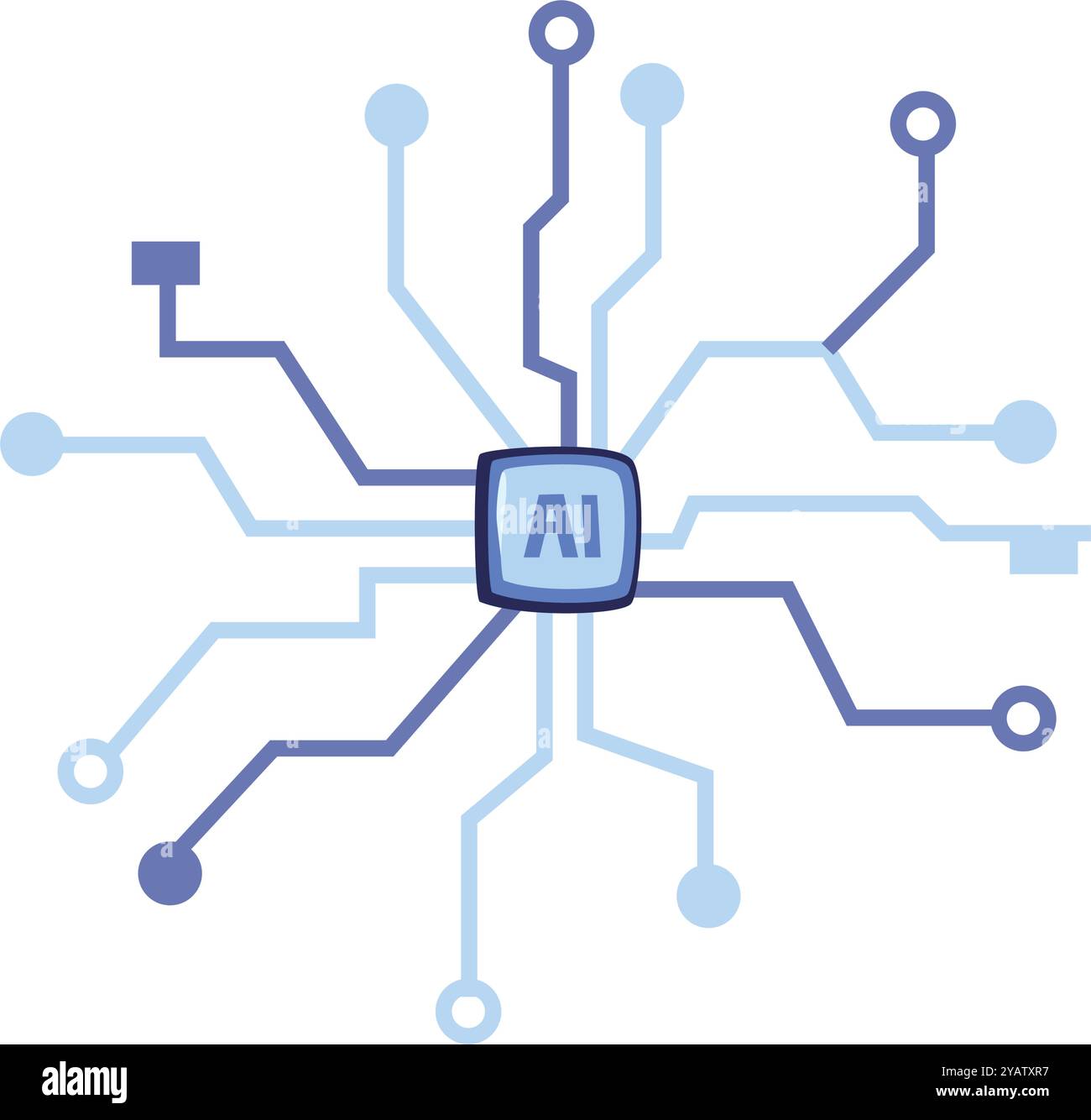 artificial intelligence circuit digital technology Stock Vector Image ...