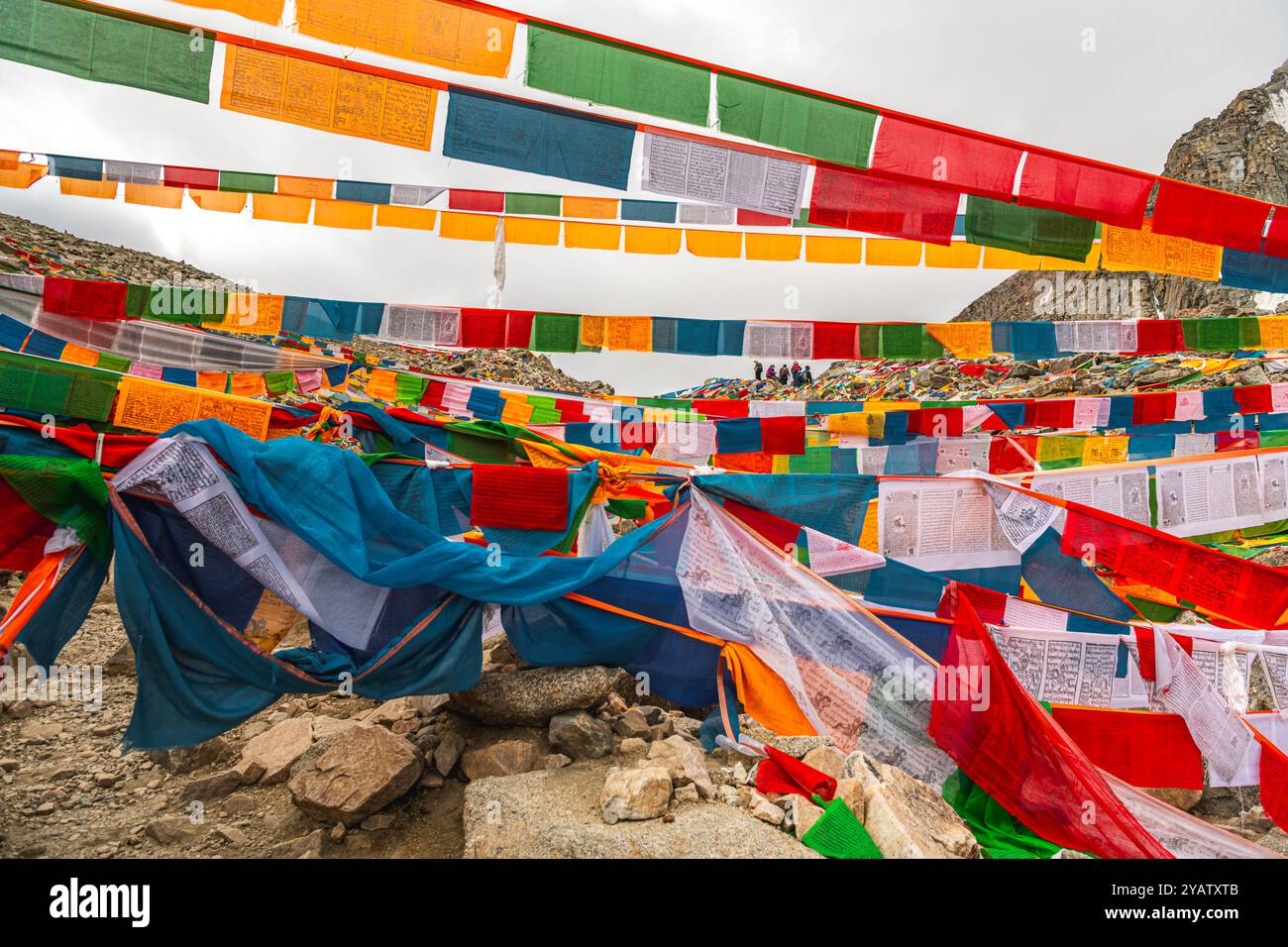 The high altitude mountain pass during the ritual kora (yatra) around ...