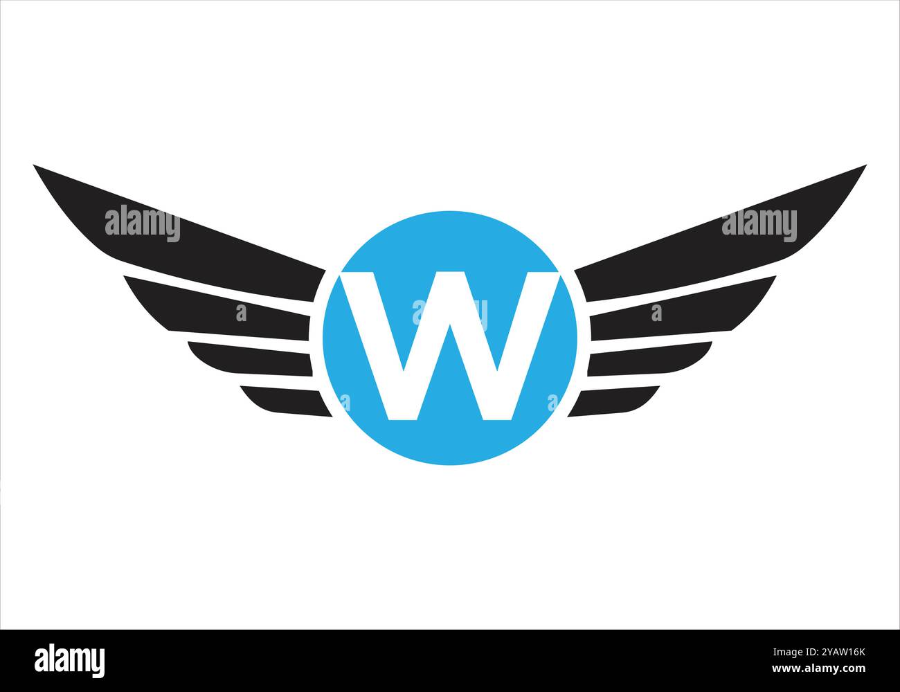 Letter W Transportation Logo Design. Wing Symbol For Freight Sign Stock Vector