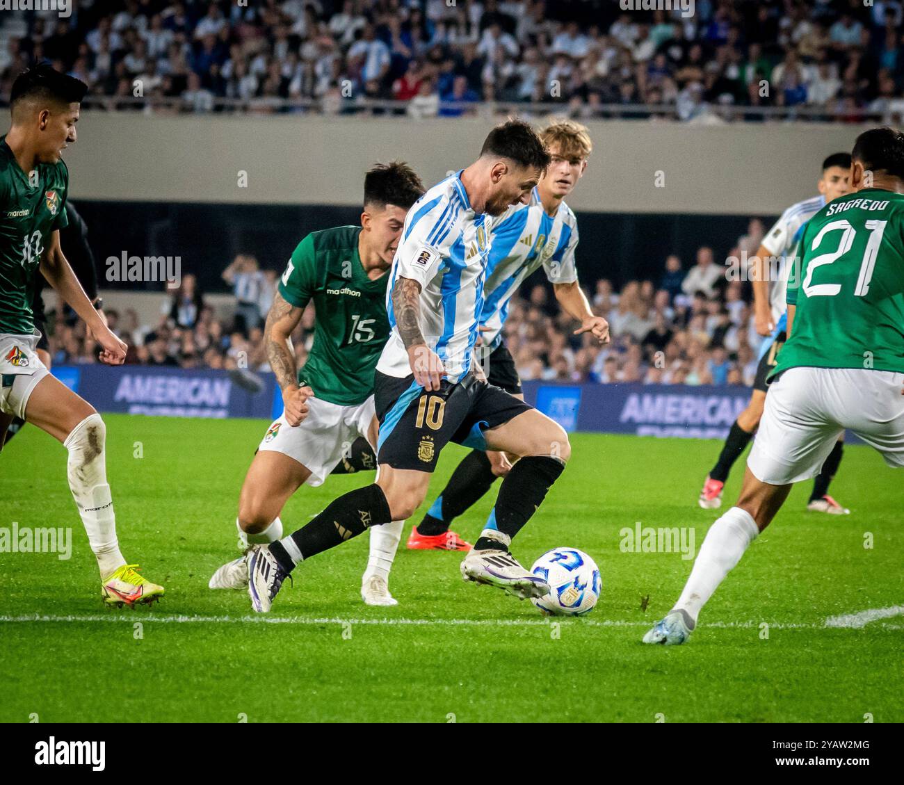 2026 FIFA World Cup South American Qualifiers Mas Monumental Stadium 2026 Fifa World Cup South American Qualifiers Mas Monumental Stadium Buenos Aires Argentina October 15 2024 Argentina 6 0 Bolivia Goals Lionel Messi 3 Thiago Almada Lautaro Martinez Julin Alvarez The Argentine National Team Faces Bolivia On A New Date Of The South American Qualifiers Towards The 2026 Fifa World Cup With Lionel Messi Among The Main Players The Match Is Held At The Mas Monumental Stadium In The Nez In The Autonomous City Of Buenos Aires Credit Facundo Morales For Editorial Use Only 2YAW2MG