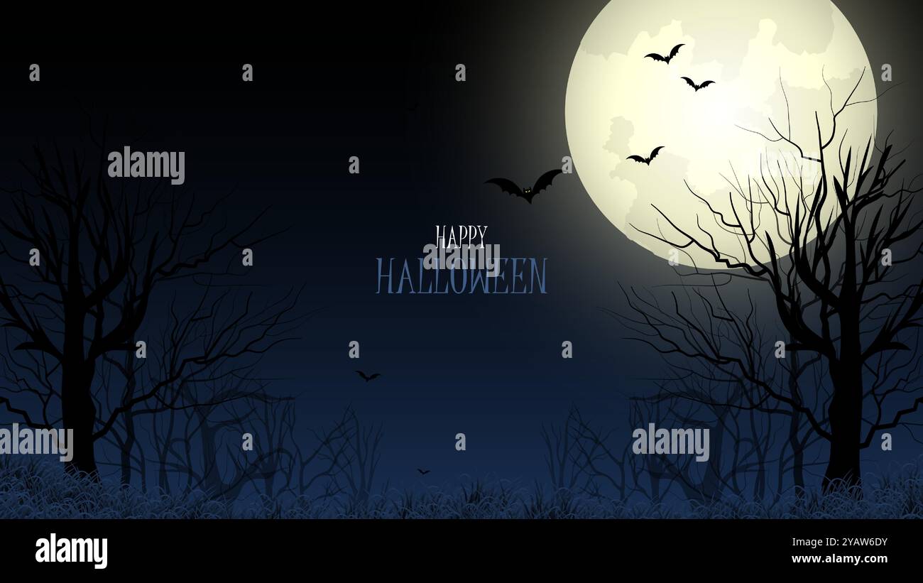Toile De Fond Halloween Château Hanté – Décoration Anniversaire Ou Fête
