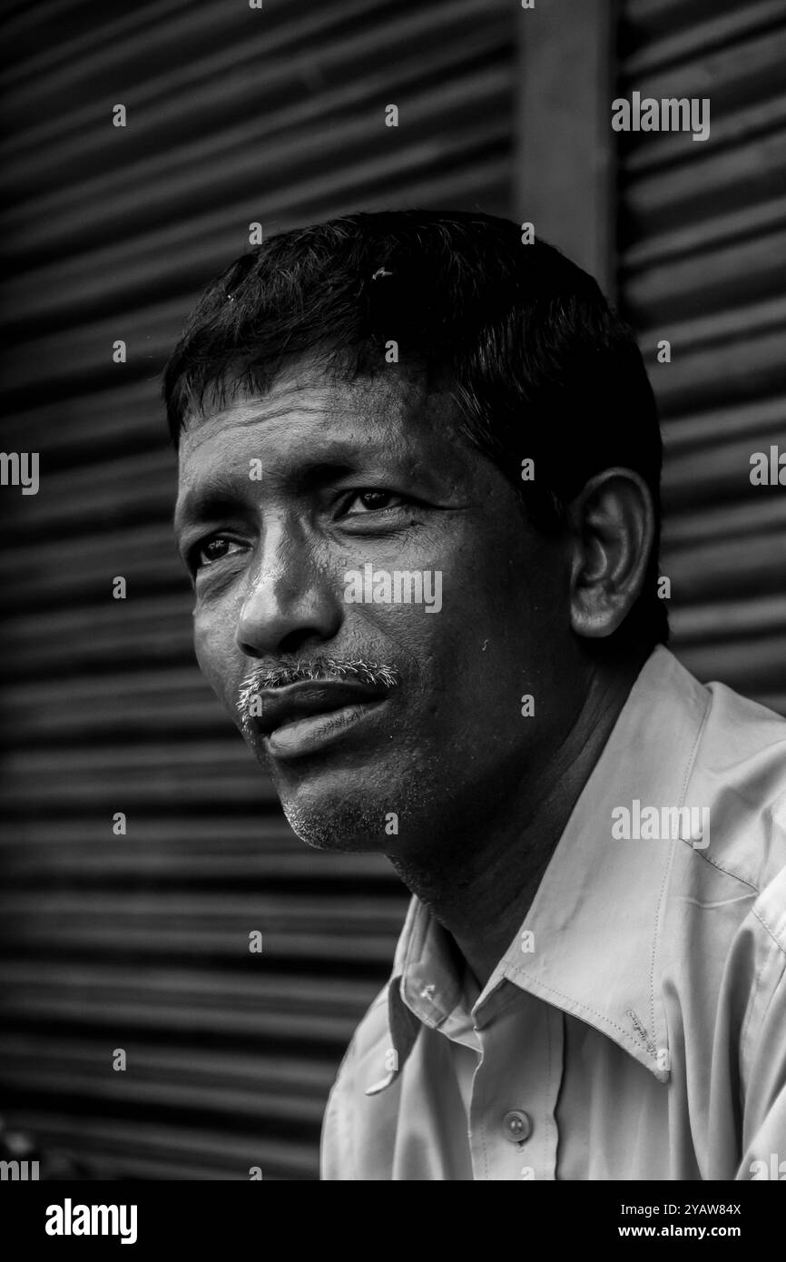 Thinking mature happy man Black and White Stock Photos & Images - Alamy