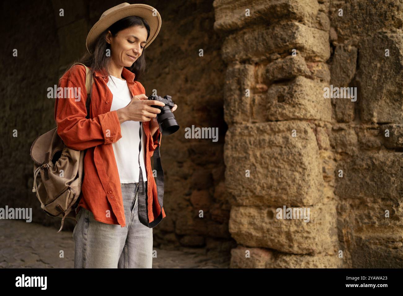 Happy smiling old woman walks hi-res stock photography and images - Alamy