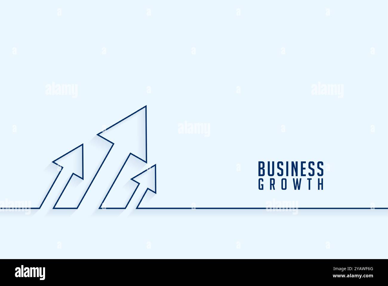 line style business growth arrow rise up towards mission direction ...