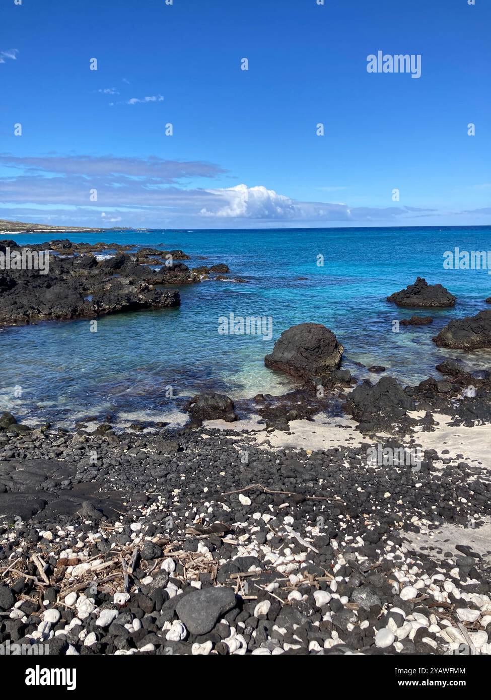 lava rock beach on the Big Island of Hawai'i - Smartphone Captured Stock Image