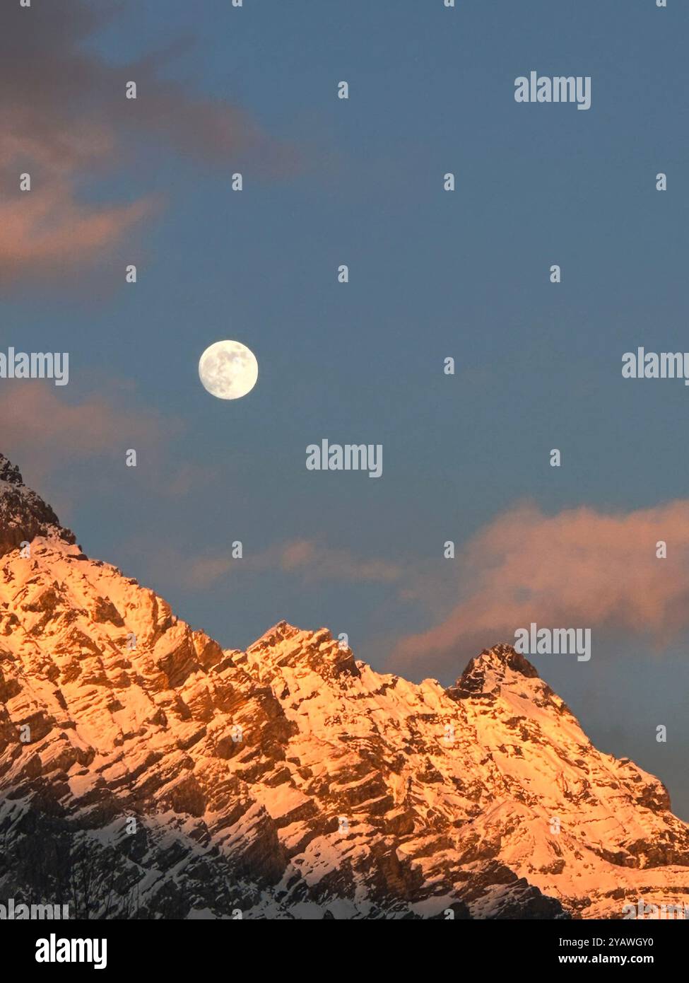 Sunset with Moon - Smartphone Captured Stock Image