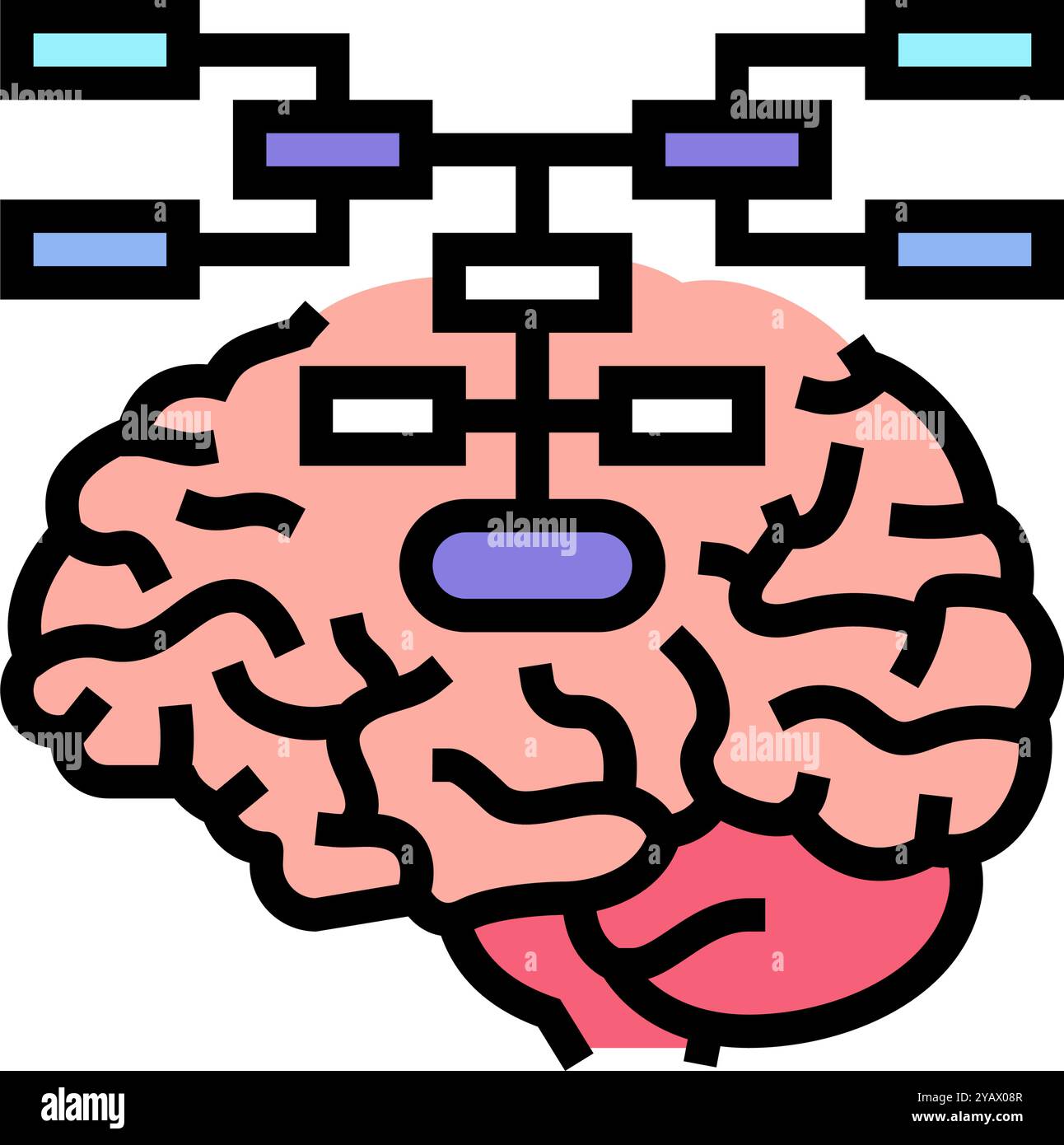 mind map brainstorm color icon vector illustration Stock Vector Image ...