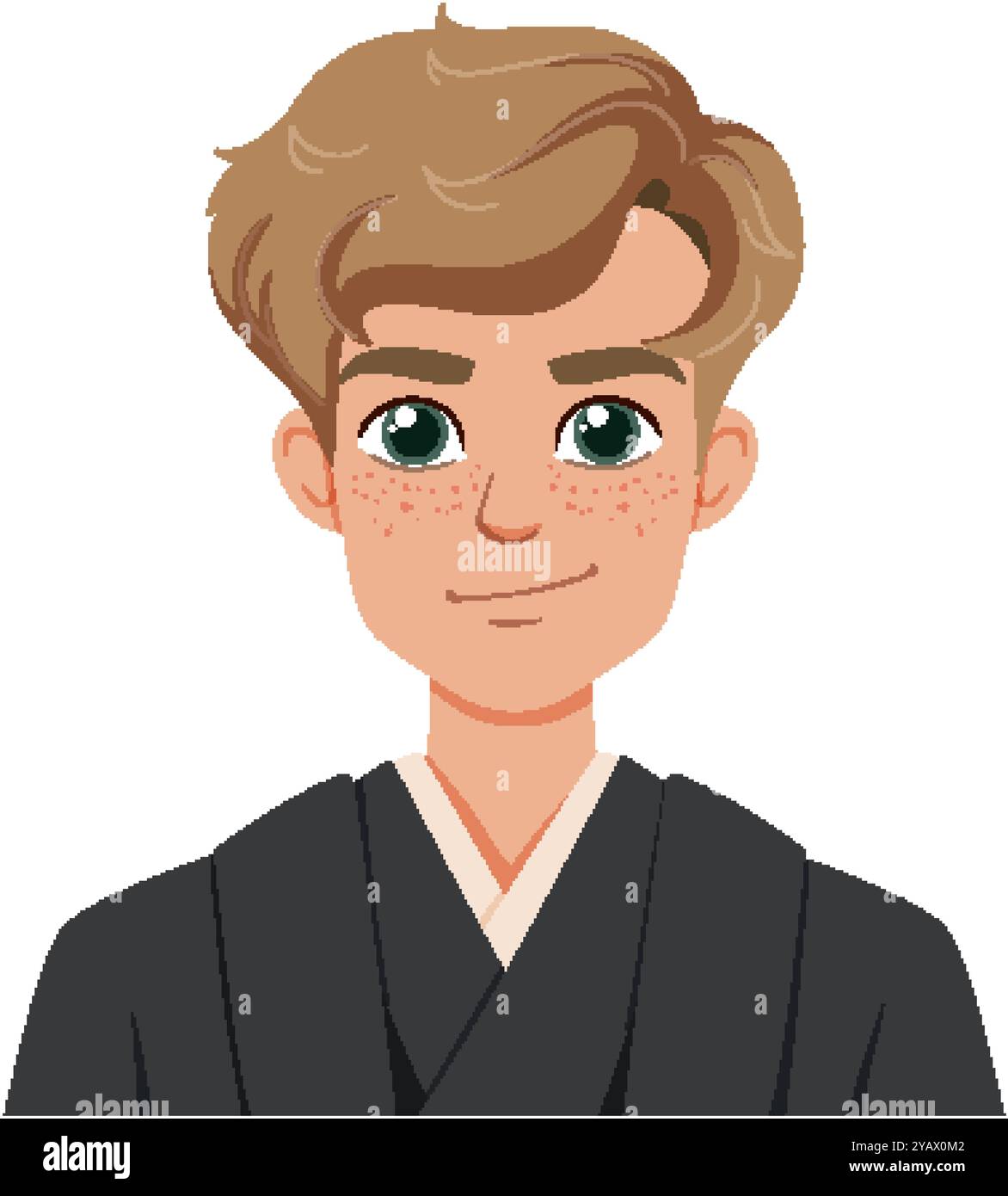 Illustration of a young man with green eyes Stock Vector Image & Art ...