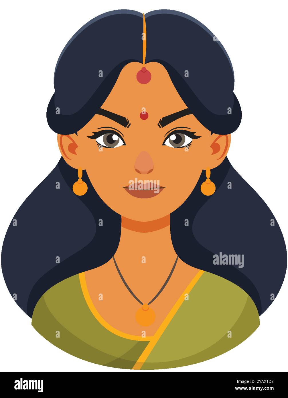 Illustration of an Indian woman in traditional attire Stock Vector ...