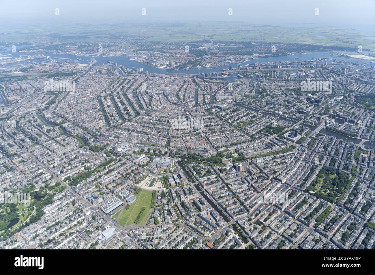 The entire Unesco protected canal belt of Amsterdam, as seen from the ...