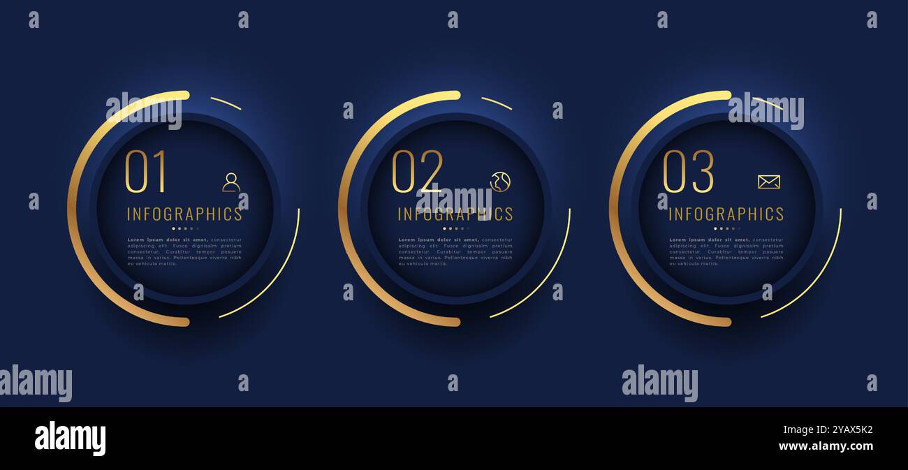 three step premium business element infographic template design vector ...