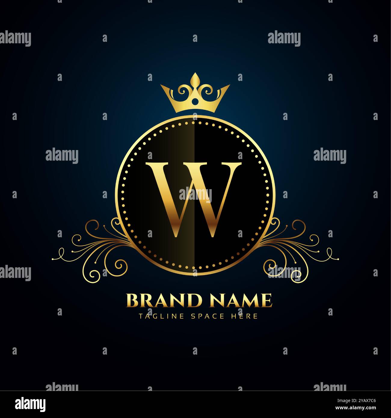 eye catching premium letter W logo background for a royal identity ...