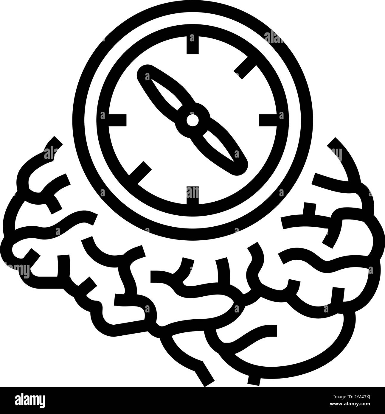 Brain mind compass icon hi-res stock photography and images - Alamy
